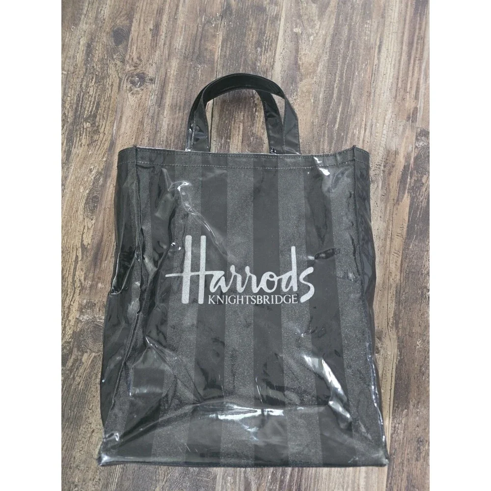 Harrods of London Glossy Black Logo Tote Bag